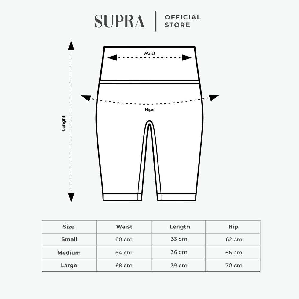 Size chart in centimeters