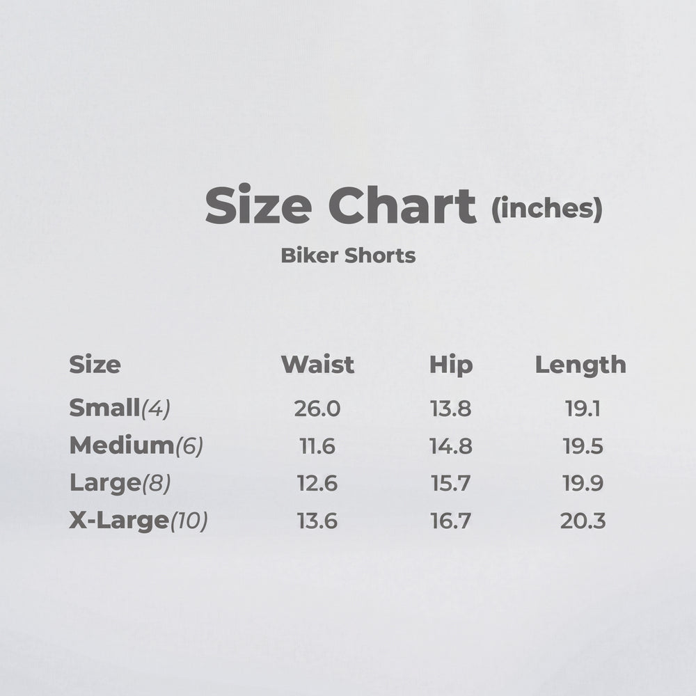 Size chart in inches