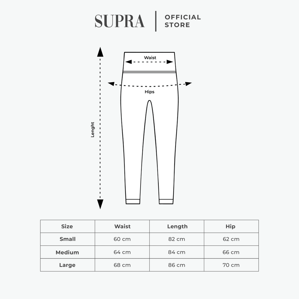 Size chart in centimeters