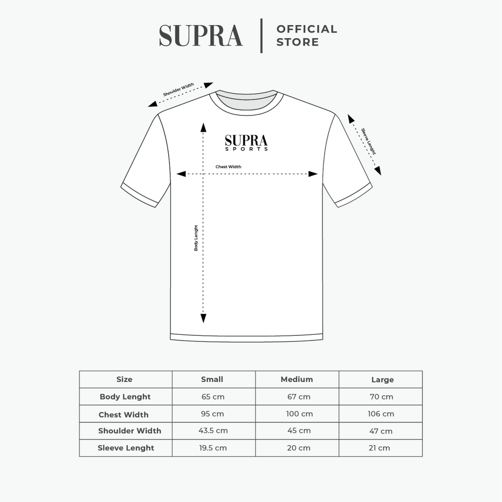 Size chart in centimeters