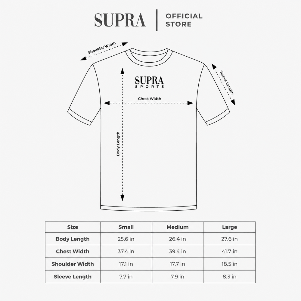 Size chart in inches